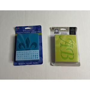 Plaid Stencil Bundle FolkArt 2” Letters + 3” Icons 48pc Each NEW 30618 30620